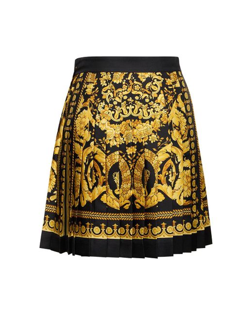 Falda de sarga de seda con estampado Versace de color Multicolor