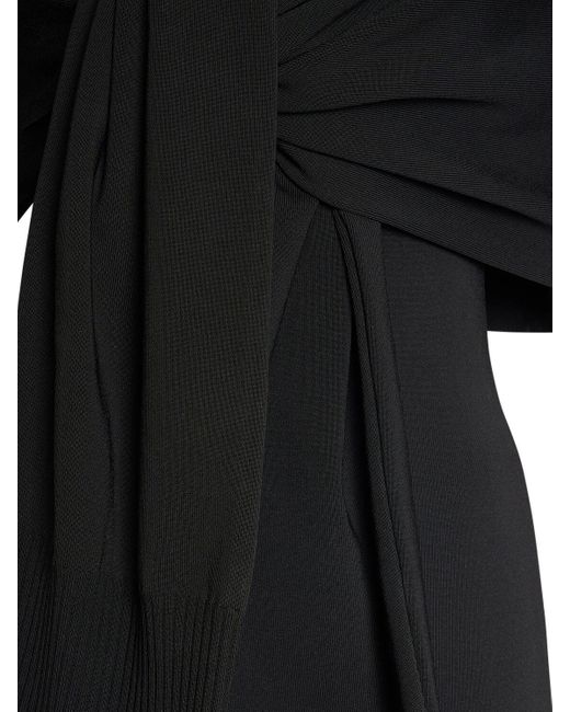 Jacquemus Black La Robe Doble Knit Dress W/ Knot
