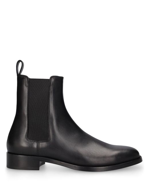 The Row Black Dallas Leather Boots for men