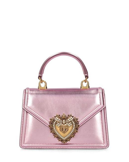 Dolce & Gabbana Mini Devotion ラミネートトップハンドルバッグ Pink
