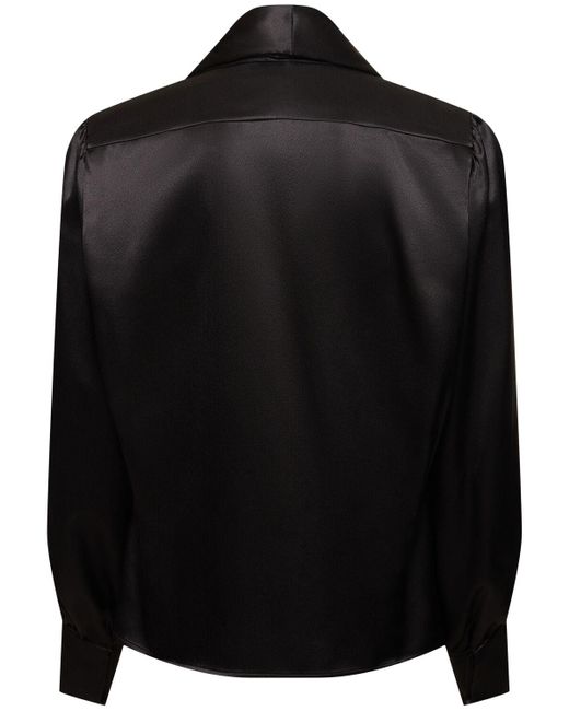 Saint Laurent Black Fluid Silk Shirt for men