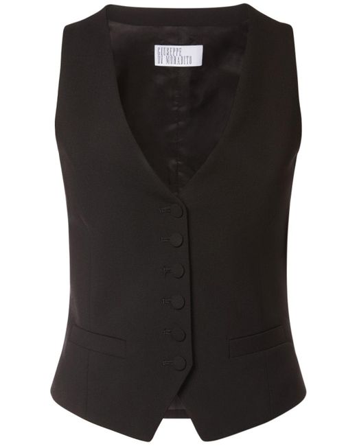 GIUSEPPE DI MORABITO Black Stretch Wool Vest