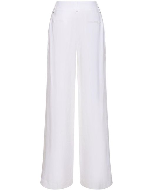 Pantalones anchos de lino Michael Kors de color White