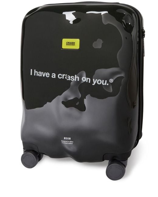 MSGM Black X Crash baggage Icon Cabin luggage for men