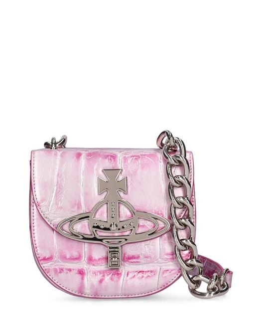 Vivienne Westwood Pink Sofia Saddle Leather Shoulder Bag