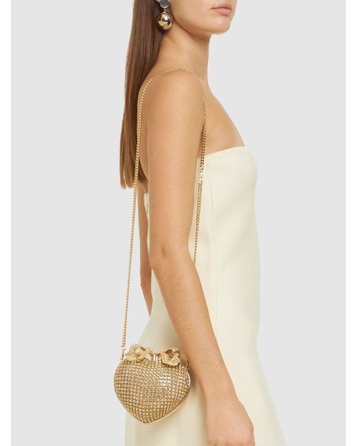 Self-Portrait Natural Clutch Mit Kristallen "heart"