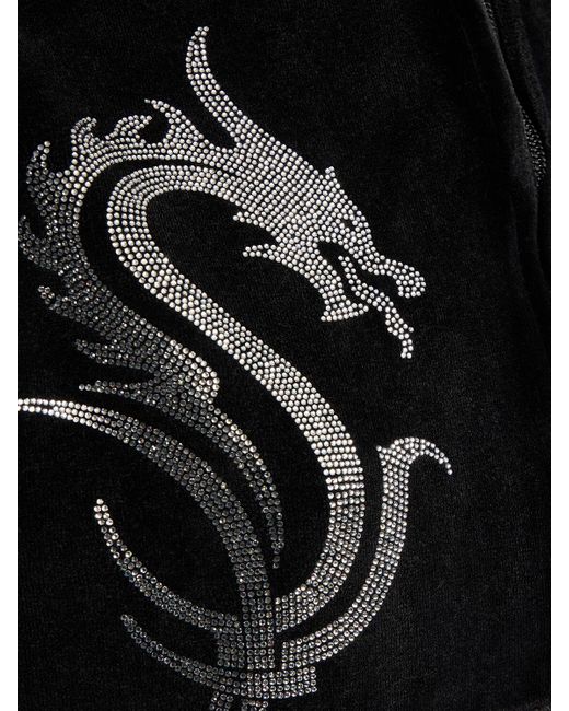 Sweat-shirt court zippé en coton à capuche Alexander Wang en coloris Black
