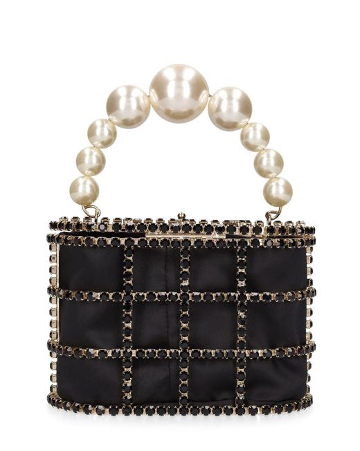 Rosantica Black Holli Shiny Pearl Top Handle Bag