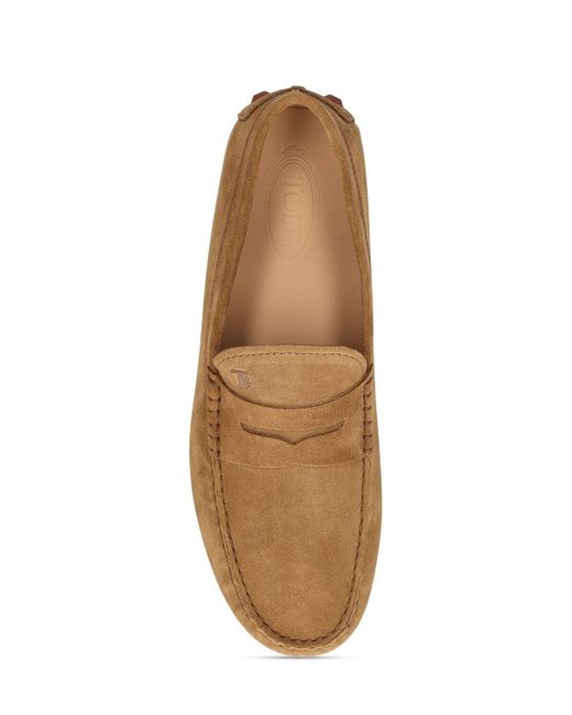 Tod's Brown Gommino Suede Loafers for men