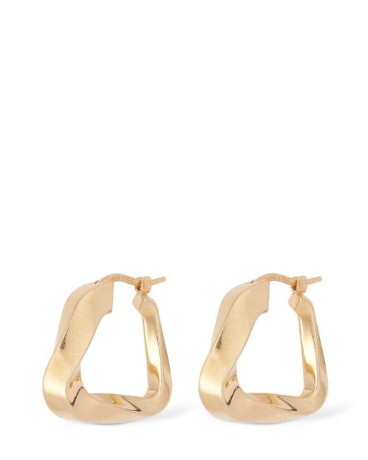 Bottega Veneta Natural Essentials Twist Triangle Hoop Earrings