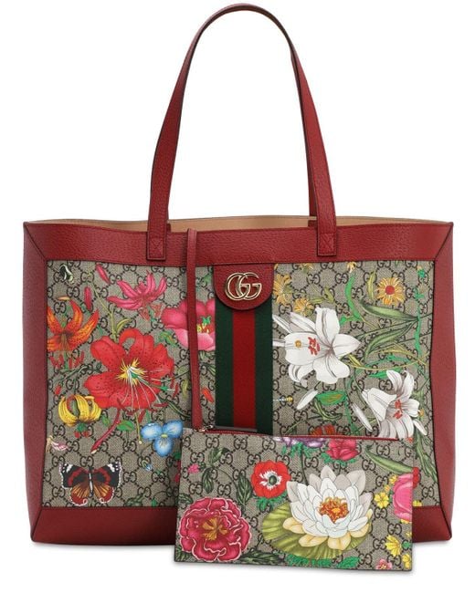 Gucci Shopper mit Blumen-Print in Rot | Lyst AT