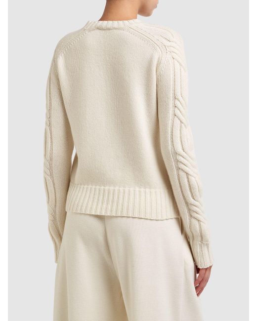 Suéter de cashmere con trenzado lateral Max Mara de color Natural