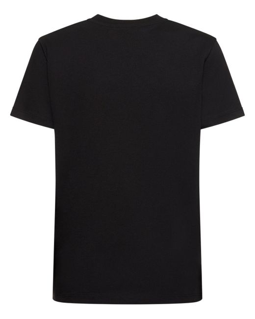 T-shirt in cotone organico con ricamo di Moncler in Black