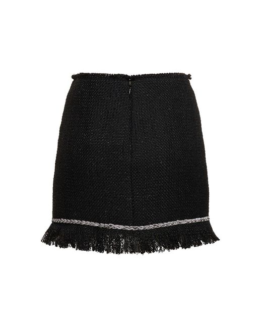 GIUSEPPE DI MORABITO Black Embellished Bouclé Mini Skirt