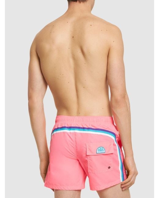 Bañador shorts de nylon Sundek de hombre de color Pink