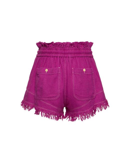 Isabel Marant Pink Talapiz Drawstring Silk Shorts