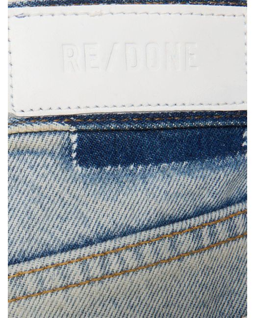 Re/done Gray Mid Rise Slit Cotton Denim Midi Skirt