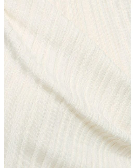 Loulou Studio White Elea Ribbed Silk Blend Midi Dress