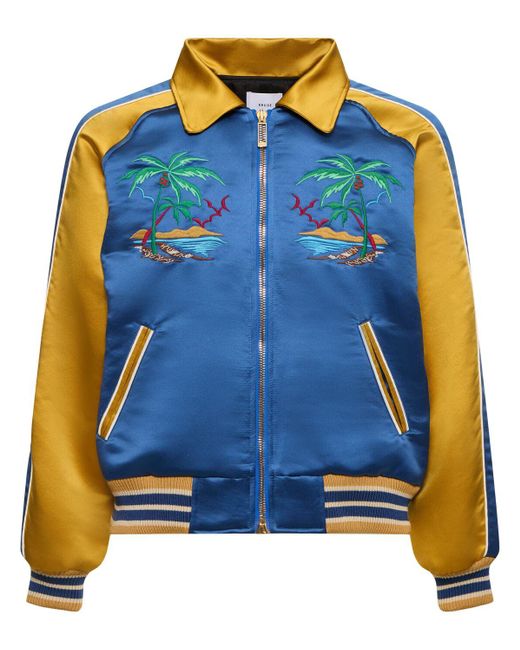 Rhude Blue Palm Eagles Souvenir Tech Jacket for men