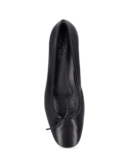 Aeyde Black 10Mm Delfina Leather Ballerina Flats