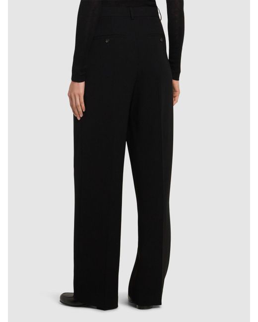 Theory Black Double Pleated Tech Wide Pants