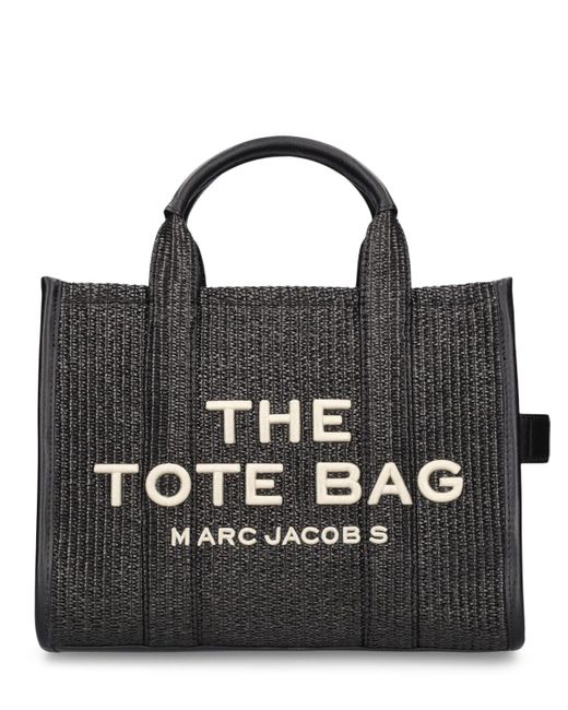 Marc Jacobs Black Medium Raffia Effect Tote Bag