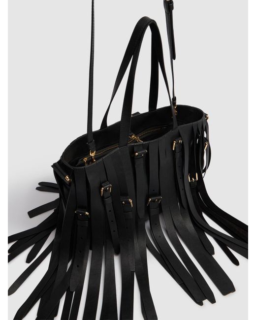 Moschino Black Damen Schultertasche Aus Leder „Multibelts“