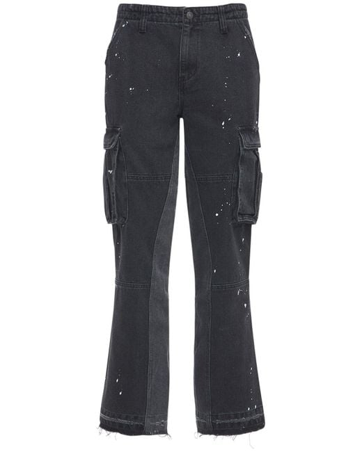Jaded London Paint Splatter Paneled Cargo Pants in Black for Men | Lyst