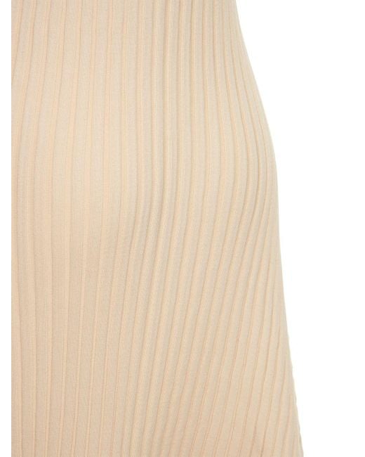 Vestito Midi Asimmetrico In Maglia Di Cotone di Stella McCartney in Natural