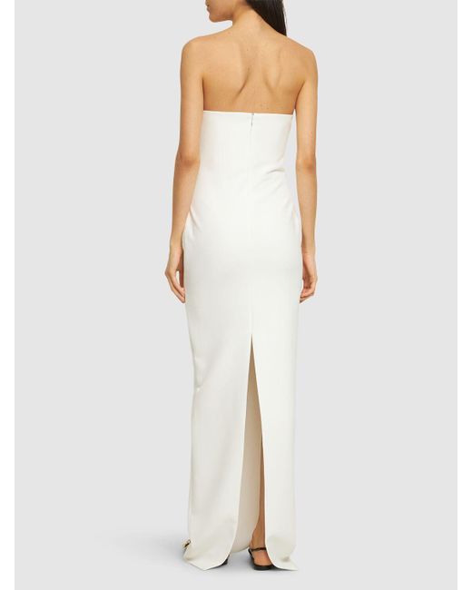 Roland Mouret White Sweetheart-neck Strapless Stretch-woven Maxi Dress