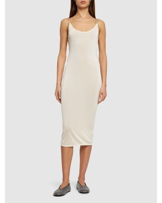 Dion Lee White Double Wire Knit Long Dress