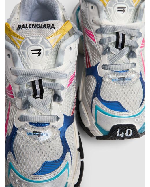Balenciaga White 60mm Hohe Sneakers Aus Gummi Und Mesh "runner"