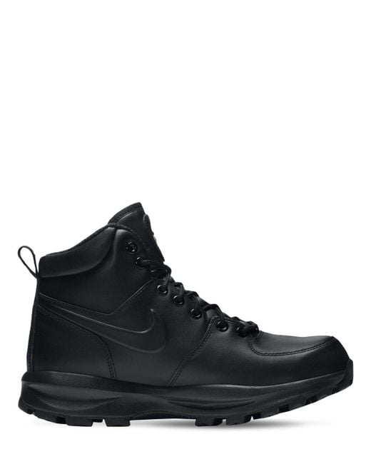 nike men's manoa leather boots size 8 black