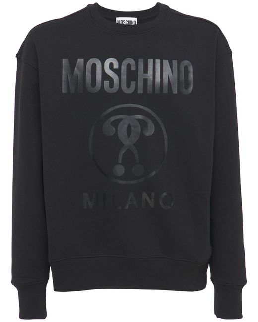 Sudadera De Algodón Con Logo Estampado Moschino de hombre de color Negro -  Lyst