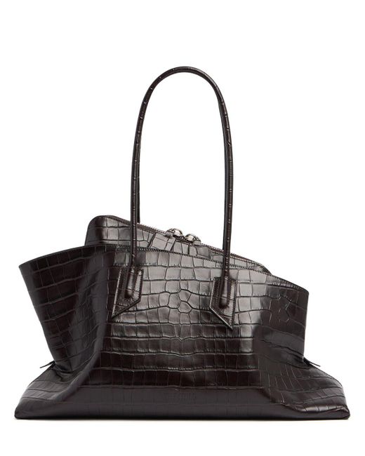 The Attico La Passeggiata エンボスレザートートバッグ Black