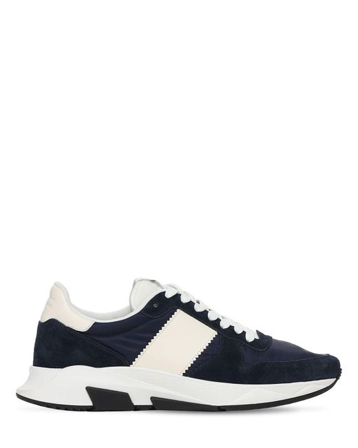 Tom Ford Jagga Suede & Nylon Low Top Sneakers in Blue for Men | Lyst UK