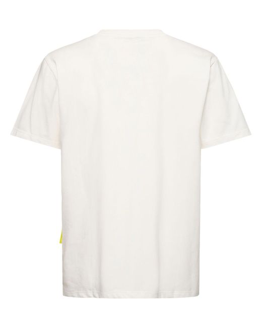 Barrow White Printed Cotton T-shirt for men