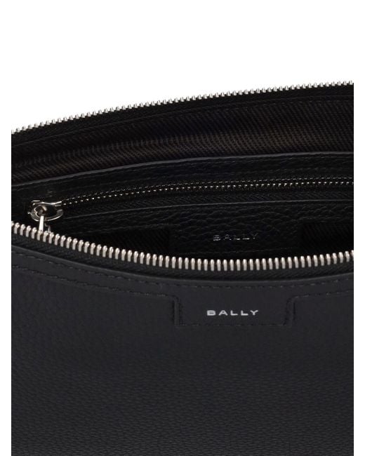 Bally Black Code Leather Clutch for men