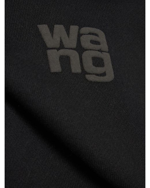 Sweat-shirt en coton éponge à capuche essential Alexander Wang en coloris Black
