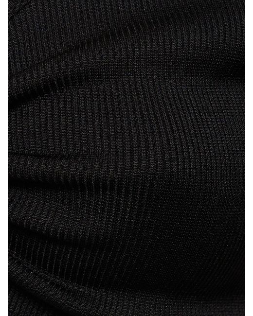 Crop top à manches longues et col en v callisto Christopher Esber en coloris Black