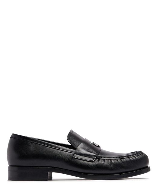 Ferragamo Black Delmo Leather Loafers for men
