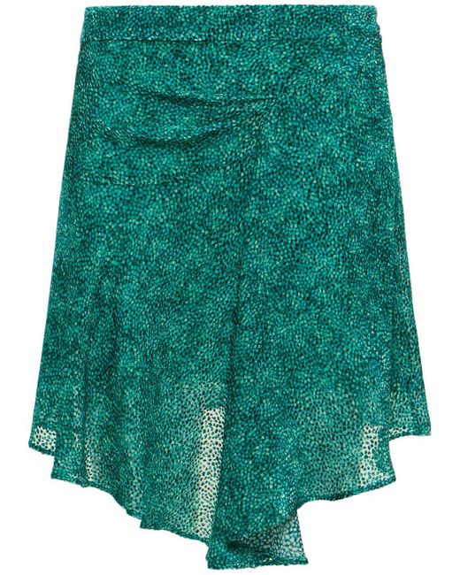 Robe courte en soie et viscose imprimée selena Isabel Marant en coloris Green