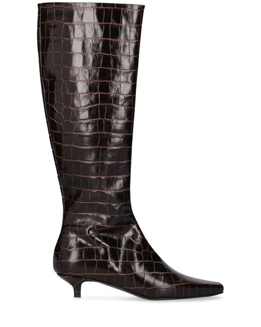 Totême  Black Mm The Slim Knee Leather Boots