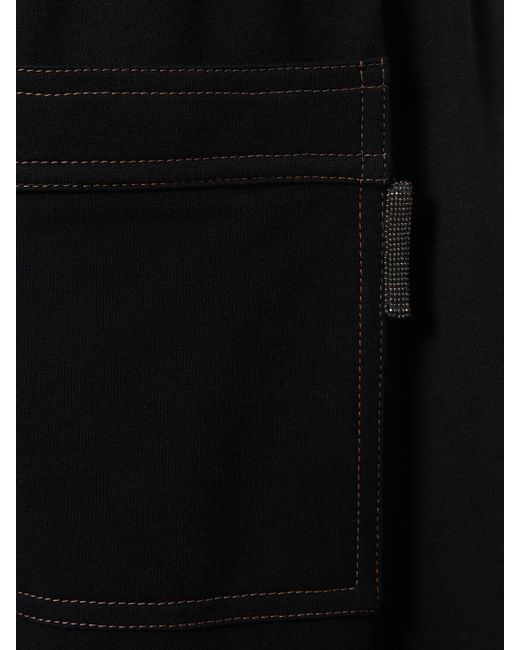 Pantalones deportivos de algodón Brunello Cucinelli de color Black