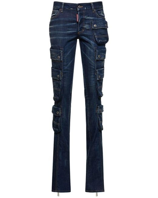 DSquared² Blue Cargo-jeans Aus Denim