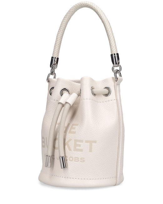 Marc Jacobs White The Mini Leather Bucket Bag