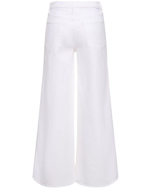 Mother White The Undercover Raw Cut Flared Jeans