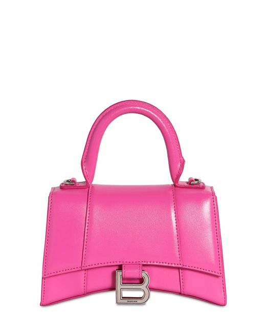 Balenciaga Pink Xs Hourglass Smooth Leather Bag