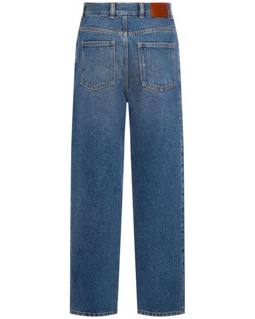 Moncler Blue Cotton Jeans