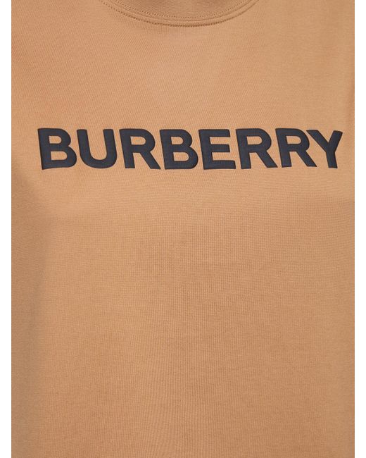 Burberry Natural T-shirt Aus Baumwolle Mit Logodruck